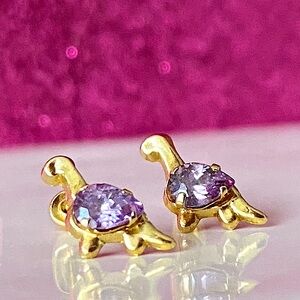 10k Solid Gold Earrings for Baby Girls /Gold Piercing Studs Waterproof Earrings
